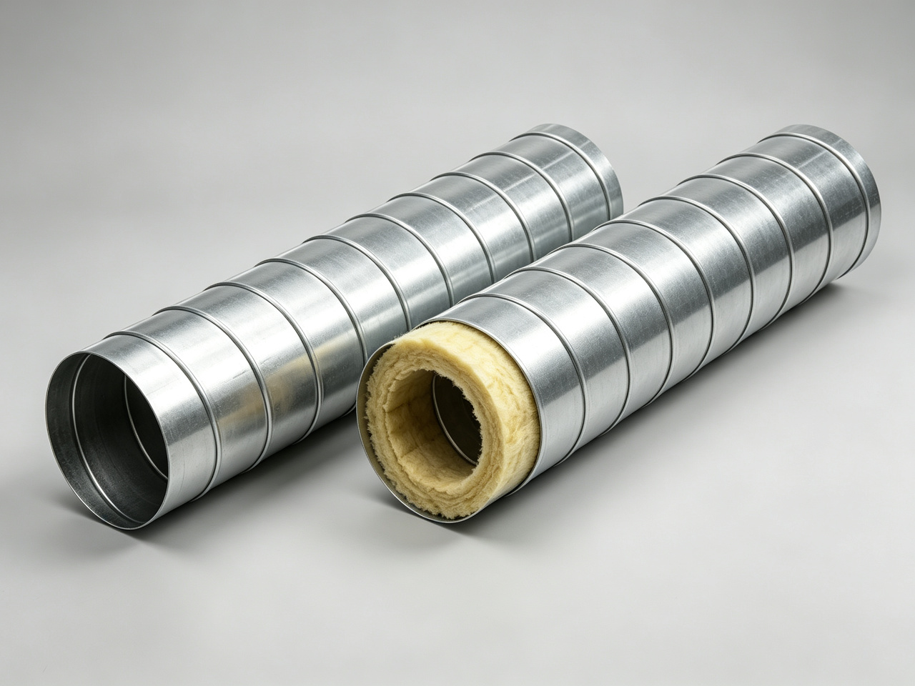 Single-layer and Rockwool-insulated Spiral Duct